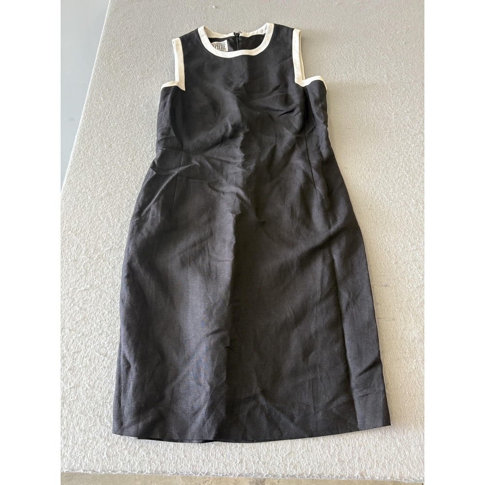 Yves Cossette Depeche Mode Dress Womens 10 Black Sleeveless Sheath‎ Knee Length